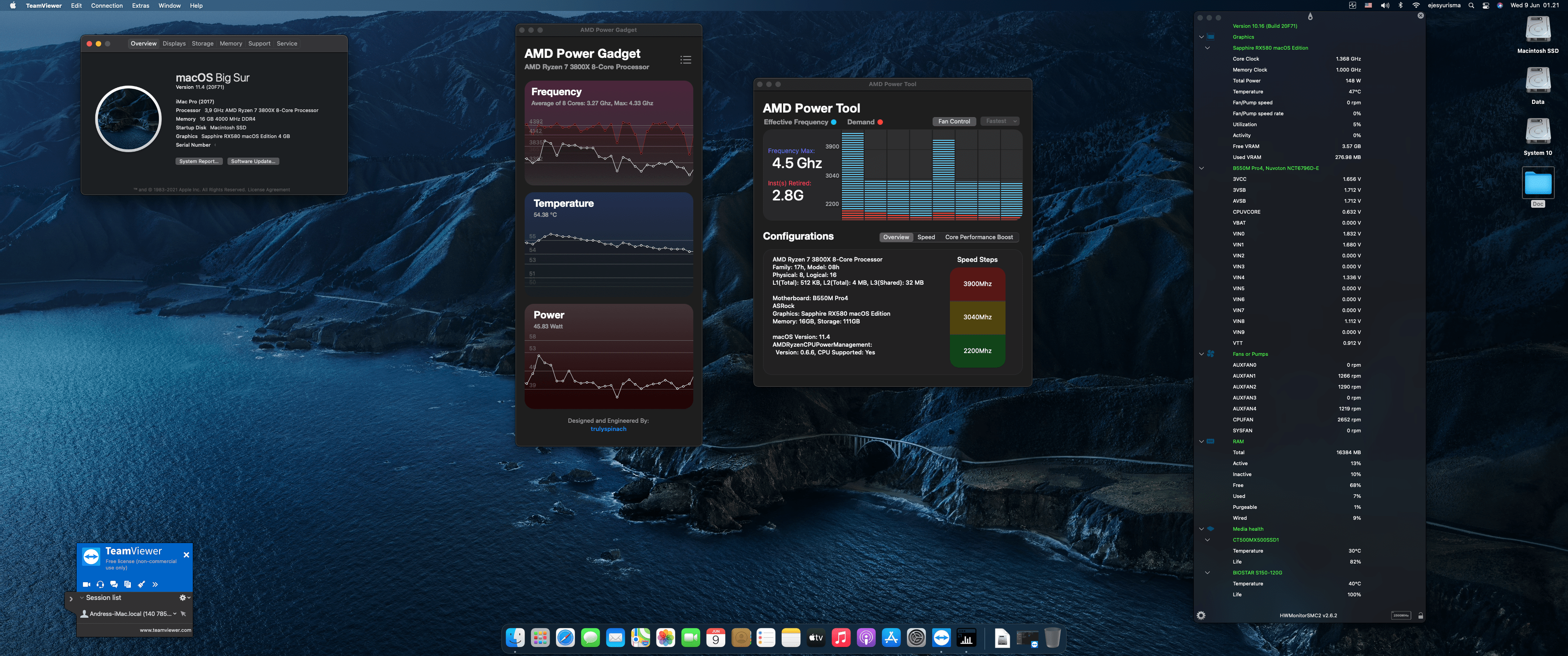 Success Hackintosh macOS Big Sur 11.4 Build 20F71 in Asrock B550M Pro4 + AMD Ryzen 7 3800X + Sapphire RX 580